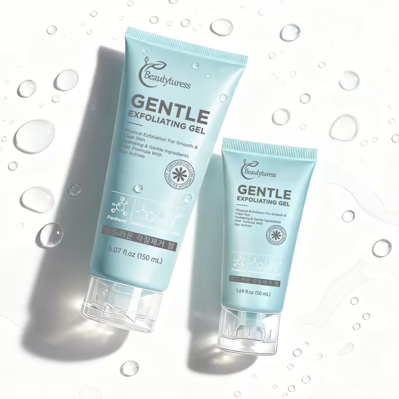 Beautyturess Gentle Exfoliating Gel – Niacinamide, Hyaluronic Acid & Panthenol Physical Exfoliator for All Skin Types