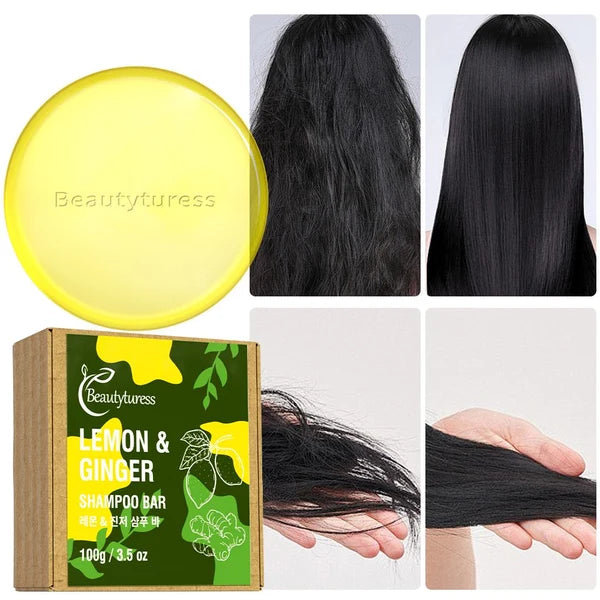 Beautyturess Lemon & Ginger Shampoo Bar (100g)