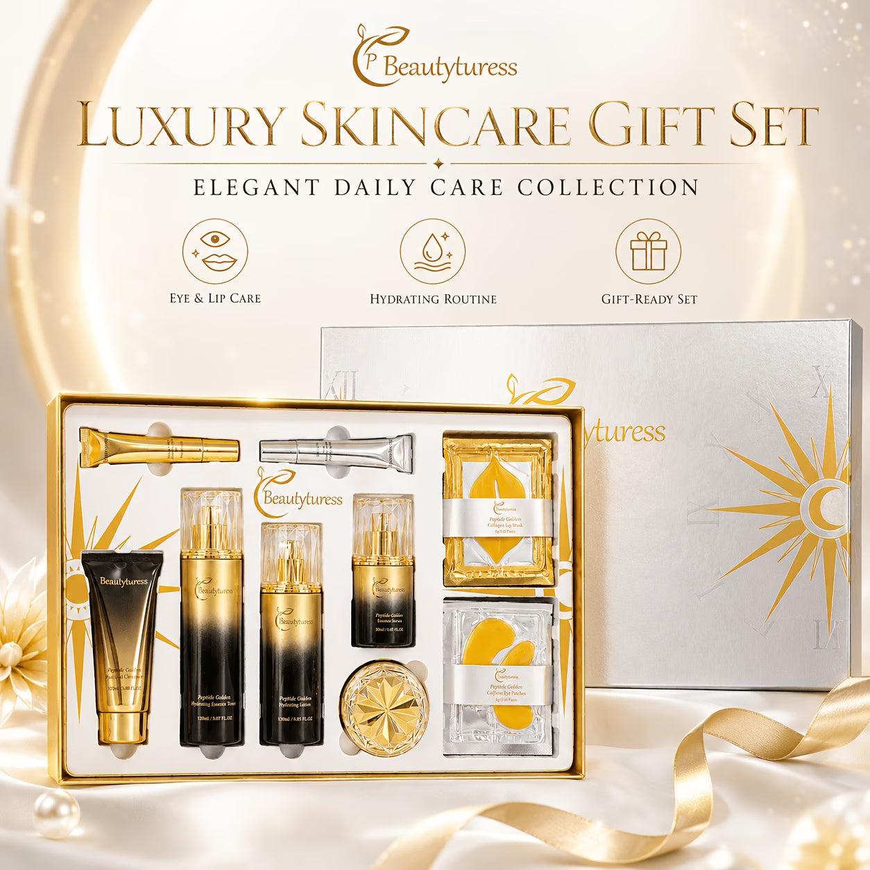 Collagen, Niacinamide & Hyaluronic Acid Luxury Skincare Set – High-End Gift Box