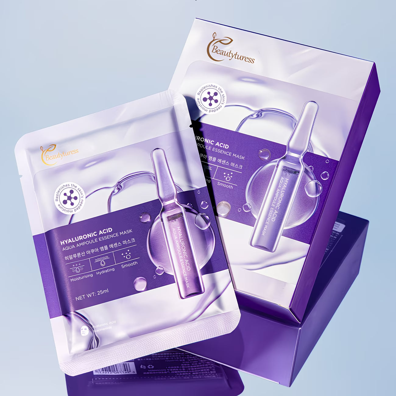 Hyaluronic Acid Ampoule Essence Mask — 10 Sheets per Box