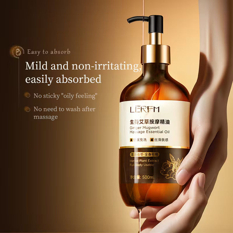 LĒRFM Ginger & Mugwort Massage Oil (500ml)
