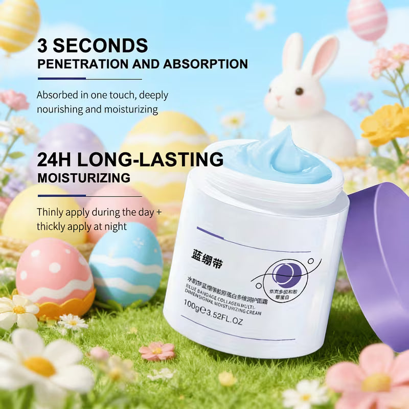 SYUMON Blue Bandage Collagen Multi-Dimensional Moisturizing Face Cream – Ectoin, Collagen & Blue Bandage Extract, 100g (2 Boxes)