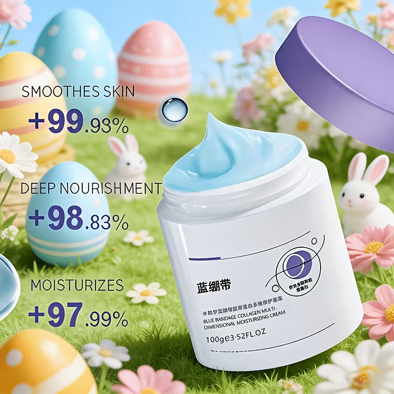 SYUMON Blue Bandage Collagen Multi-Dimensional Moisturizing Face Cream – Ectoin, Collagen & Blue Bandage Extract, 100g (2 Boxes)