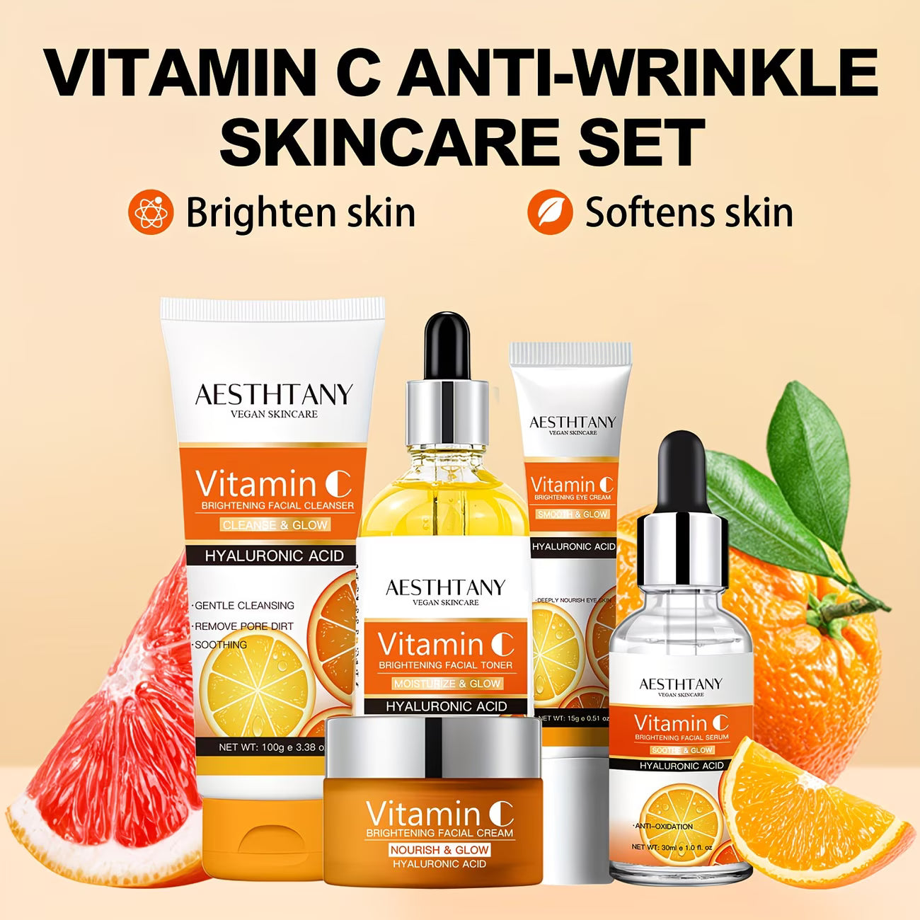 Vitamin C Hautpflege-Geschenkset – 5-teiliges Set