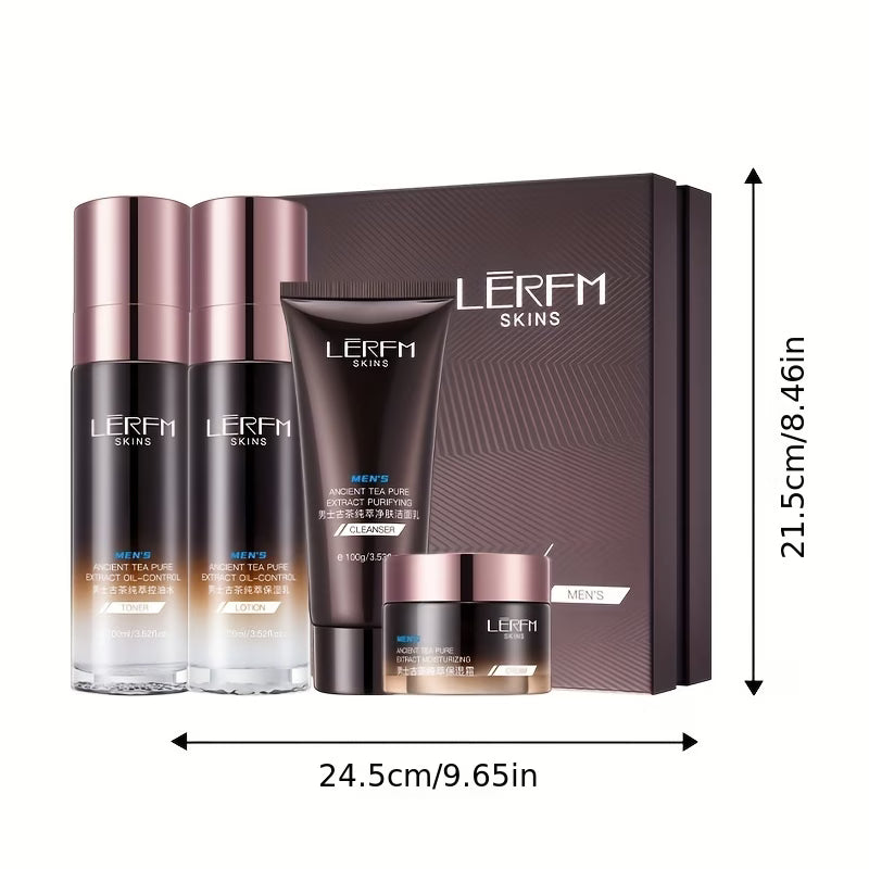 Men's Tea Extract Oil Control Skincare Set – Niacinamide, Salicylic Acid & Sea Salt Gift Box