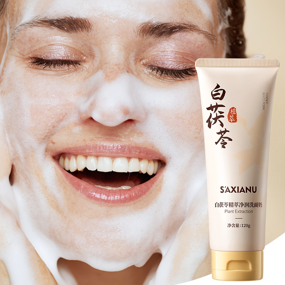 White Poria (Fu Ling) Herbal Foaming Cleanser – Deep Oil Control, Brightening & Gentle for All Skin Types