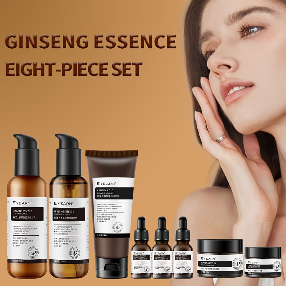 Ginseng & Peptide Moisturising Essence Skincare Set – 8-Piece