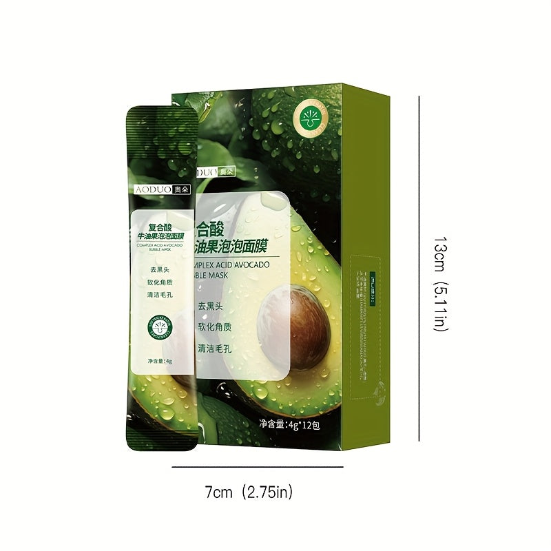 Avocado Complex Bubble Mask | Deep Cleansing, Pore Refining & Brightening with Lactobionic Acid & Centella Asiatica | Hydrating & Firming | Gentle Travel Set