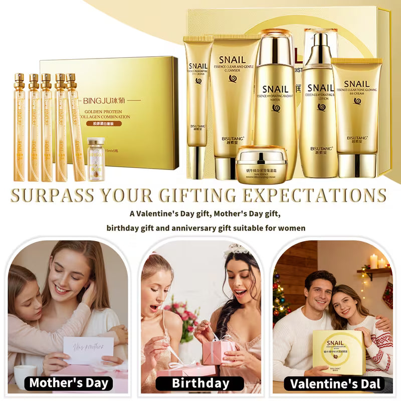 6pcs Snail Skincare Set & 6pcs Luxury Golden Protein Set