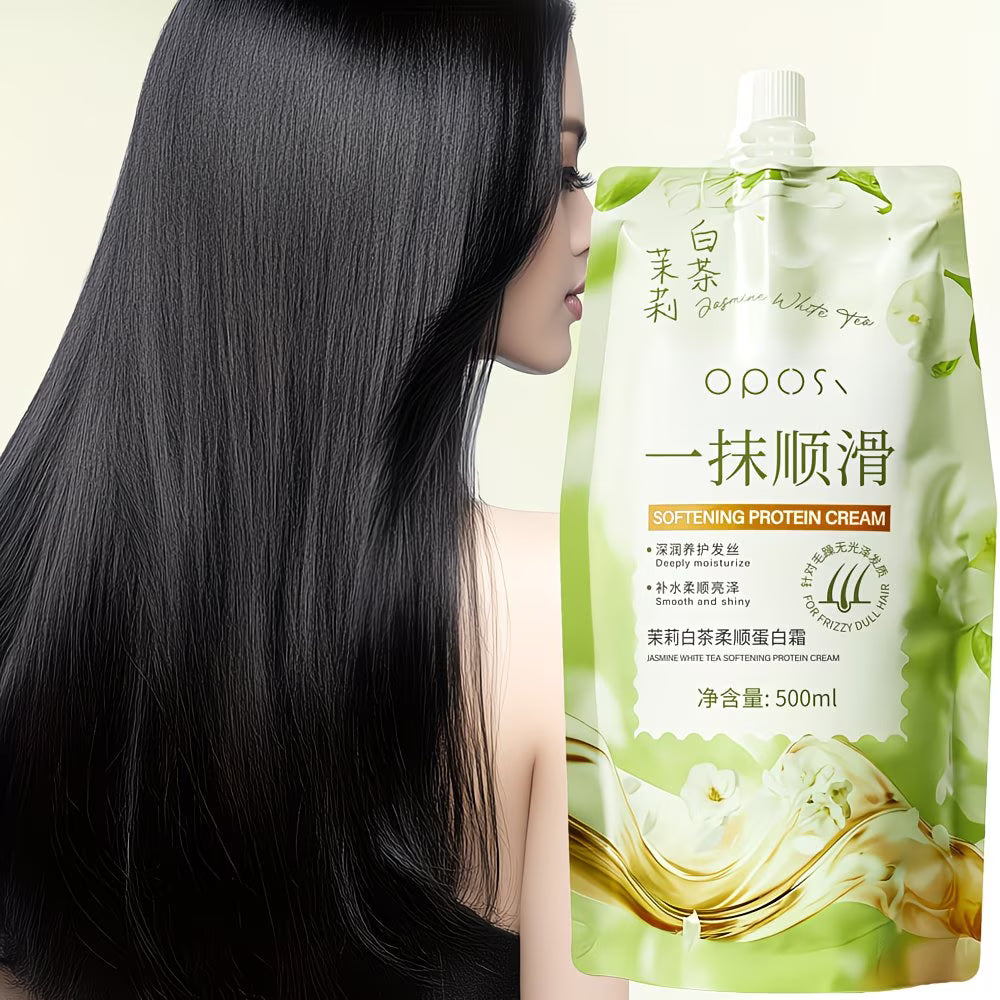 Jasmin-Weißtee-Keratin-Haarmaske (500 ml) — Lang anhaltender Duft