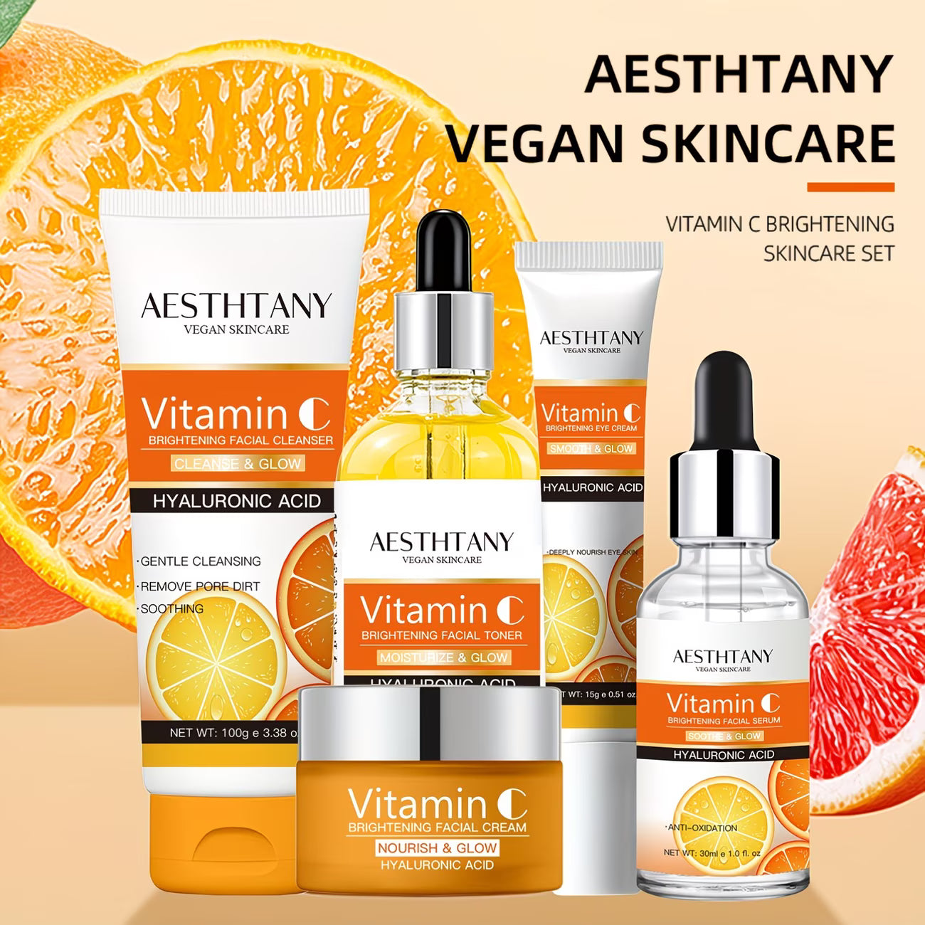 Vitamin C Hautpflege-Geschenkset – 5-teiliges Set