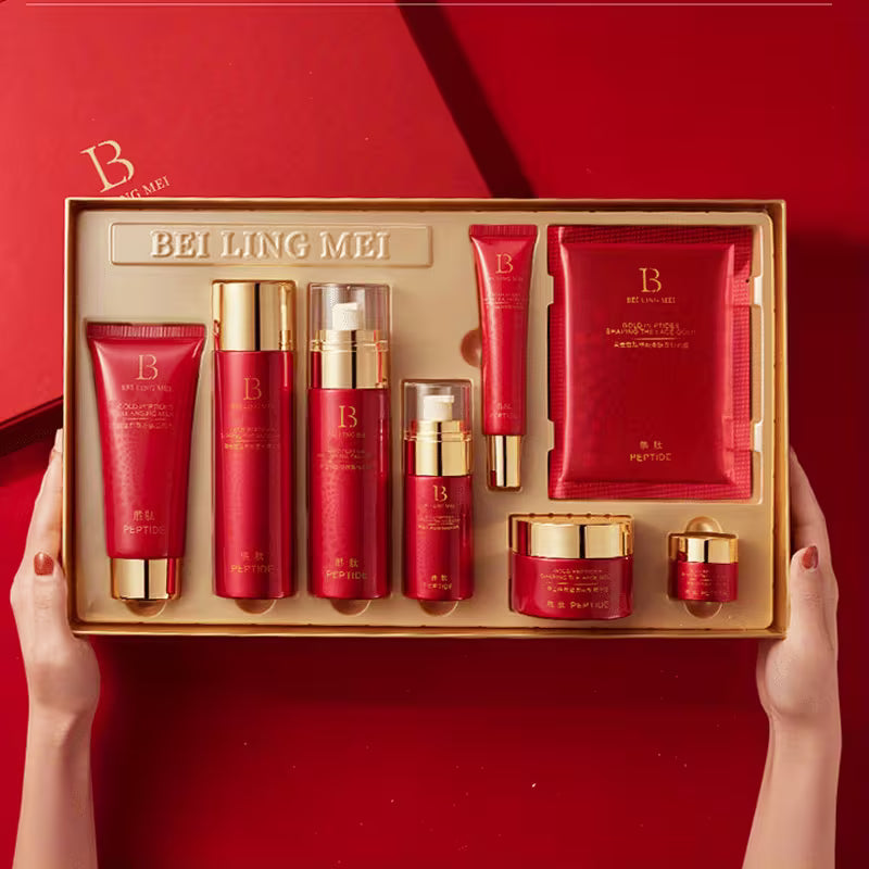 8-Piece Peptide Skincare Set for Women – Vitamin C, Vitamin E, Acetyl Hexapeptide-8 & Palmitoyl Tripeptide-1 | Anti-Aging Gift