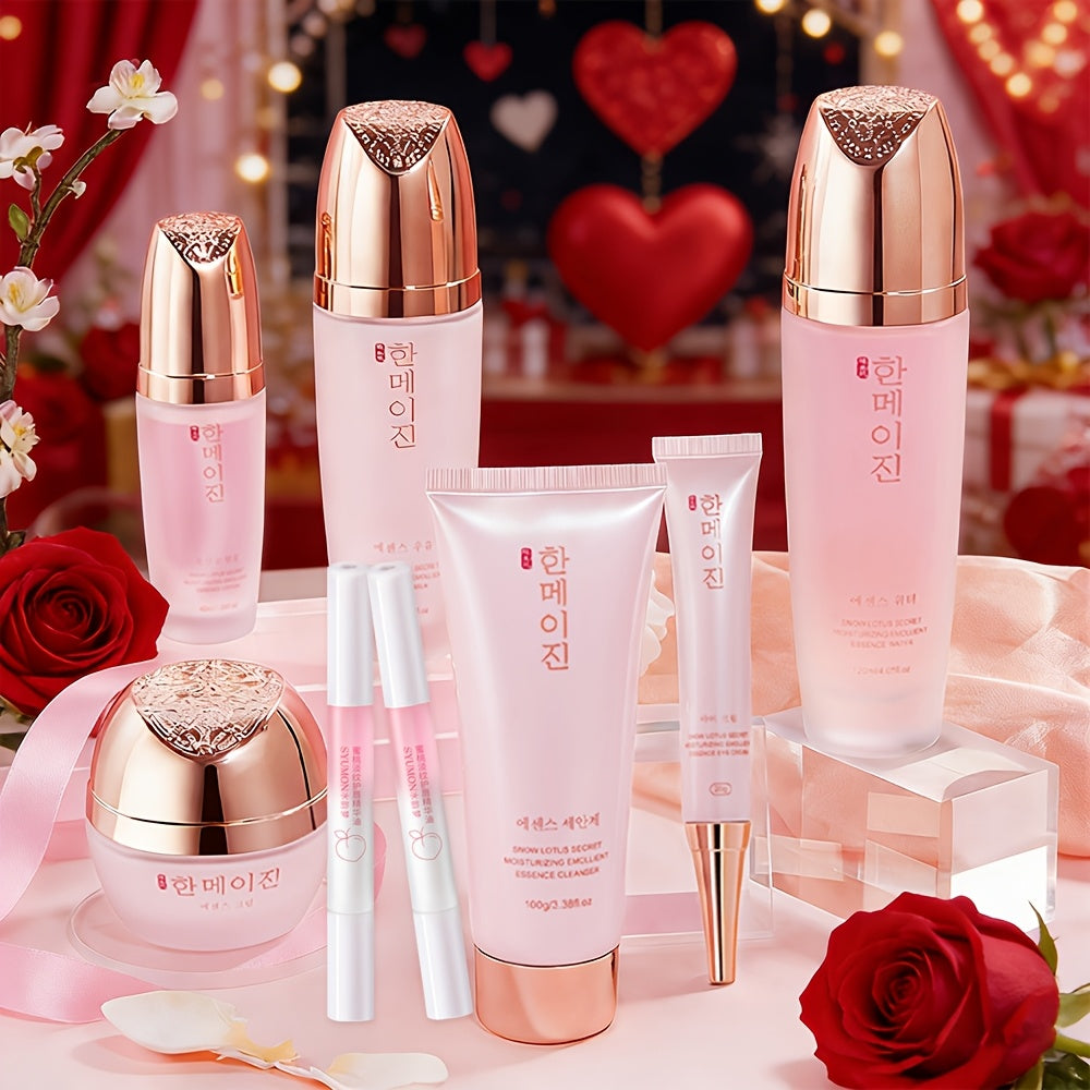 Snow Lotus 6-Piece Women's Skincare Set – Licorice Root Brightening with Cleanser, Toner, Lotion, Cream & Eye Cream