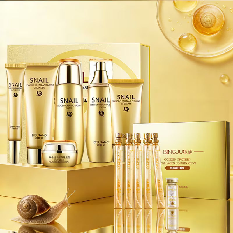 6pcs Snail Skincare Set & 6pcs Luxury Golden Protein Set