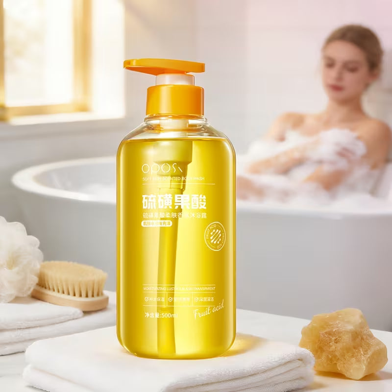 Sulphur & AHA (Fruit Acid) Moisturising Body Wash – Oil Control, Deep Cleansing & Softening