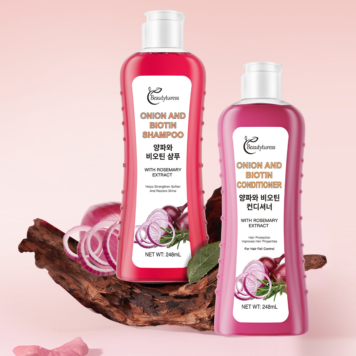 《The Bulk & Buy Store》Beautyturess Onion Biotin Rosemary Shampoo and Conditioner Set (2-piece set) | Starting from 5 items, as low as £21.26
