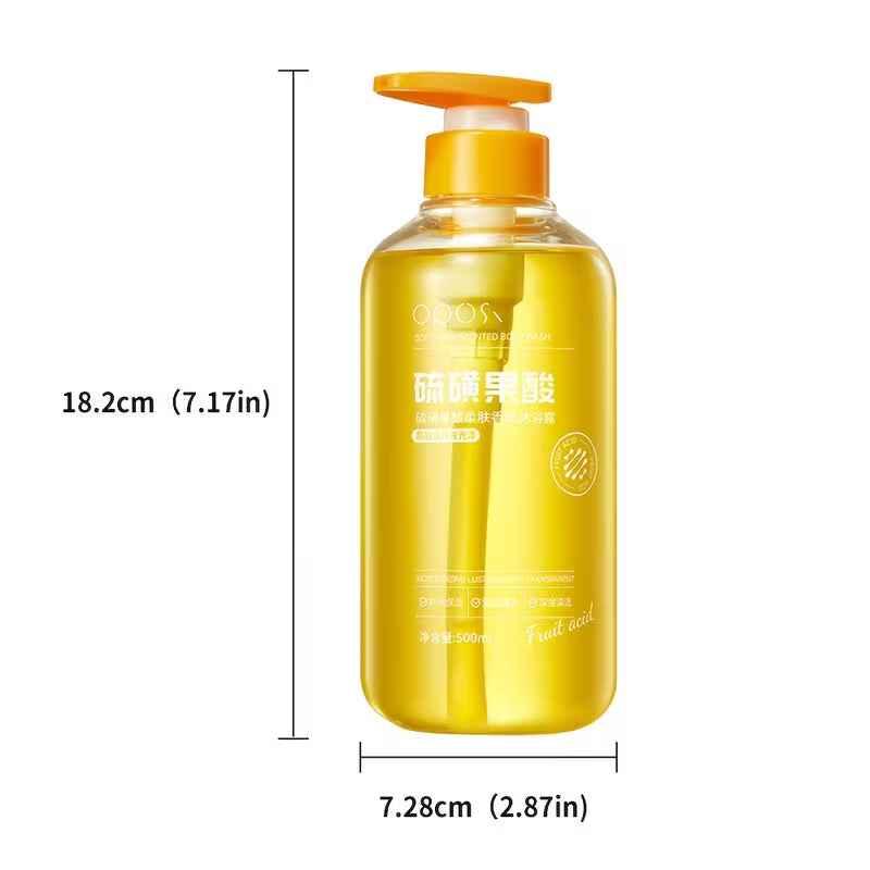 Sulphur & AHA (Fruit Acid) Moisturising Body Wash – Oil Control, Deep Cleansing & Softening