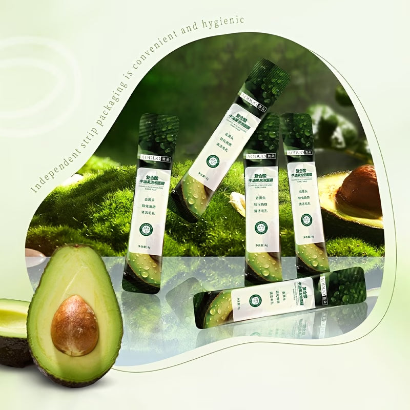 Avocado Complex Bubble Mask | Deep Cleansing, Pore Refining & Brightening with Lactobionic Acid & Centella Asiatica | Hydrating & Firming | Gentle Travel Set