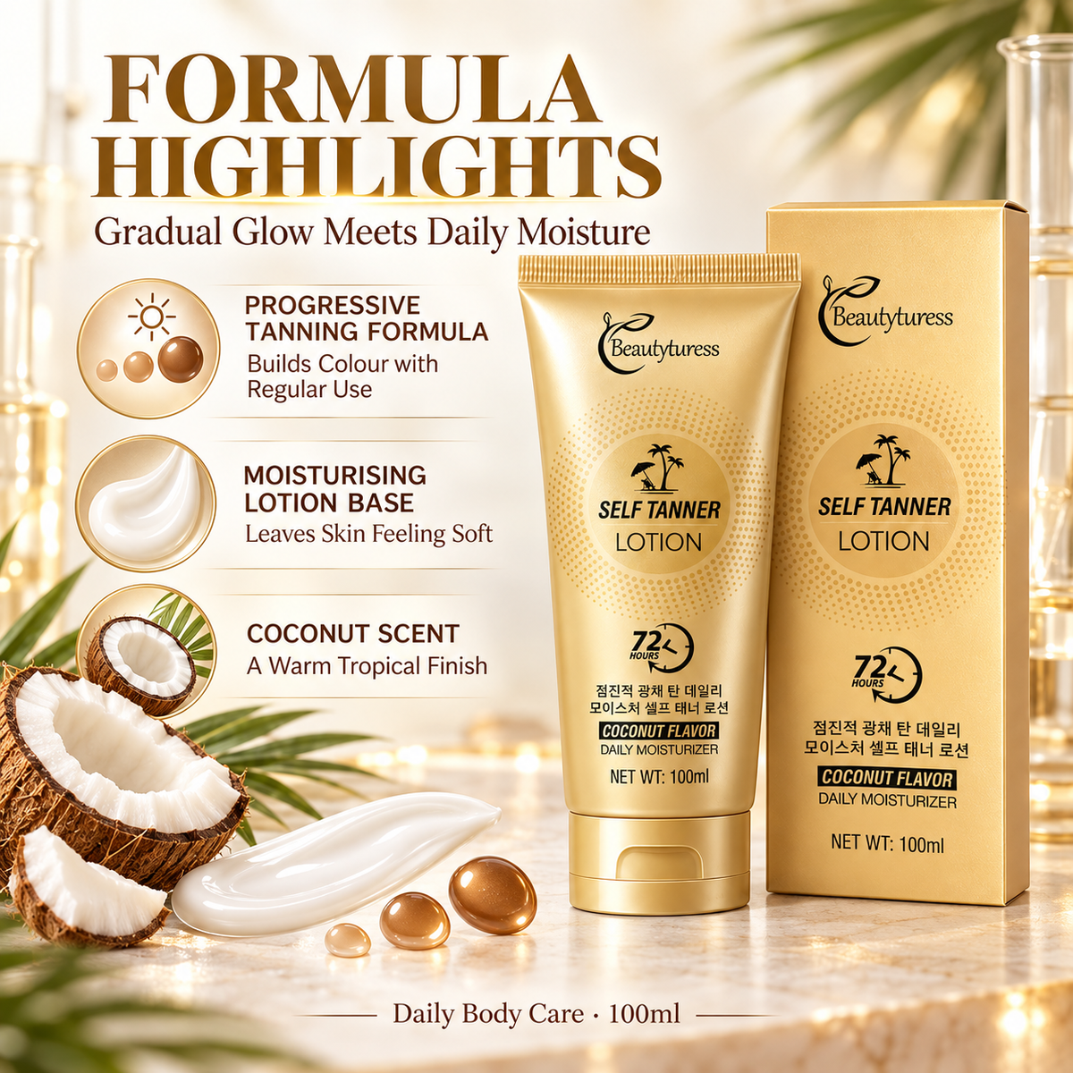 Beautyturess Progressive Brown Daily Moisturising Self-Tanning Lotion