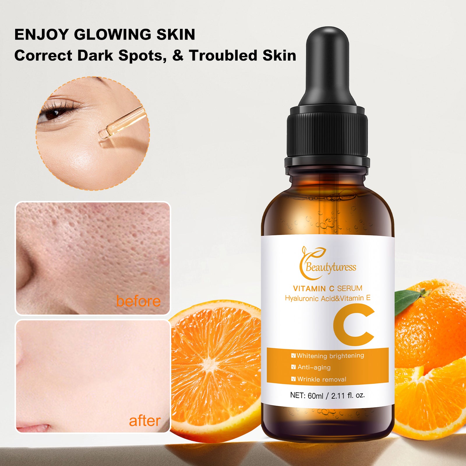 《The Bulk & Buy Store》Beautyturess Brightening & Anti-aging Vitamin C Serum | From 5 items, as low as £8.22