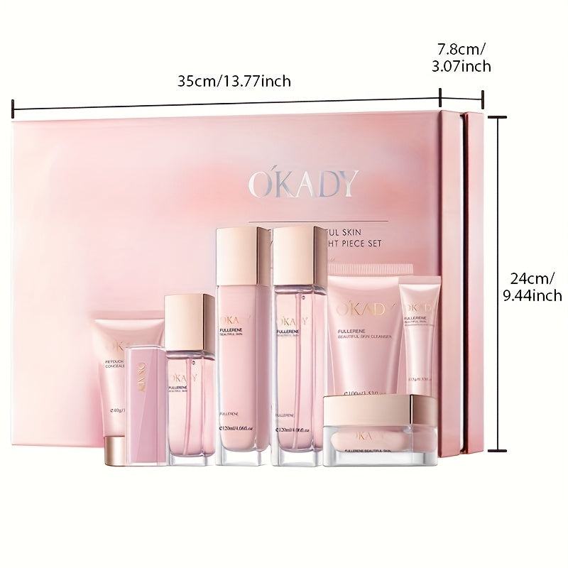 Fullerene Pink Gift Box Set: 8-Piece Skincare Set