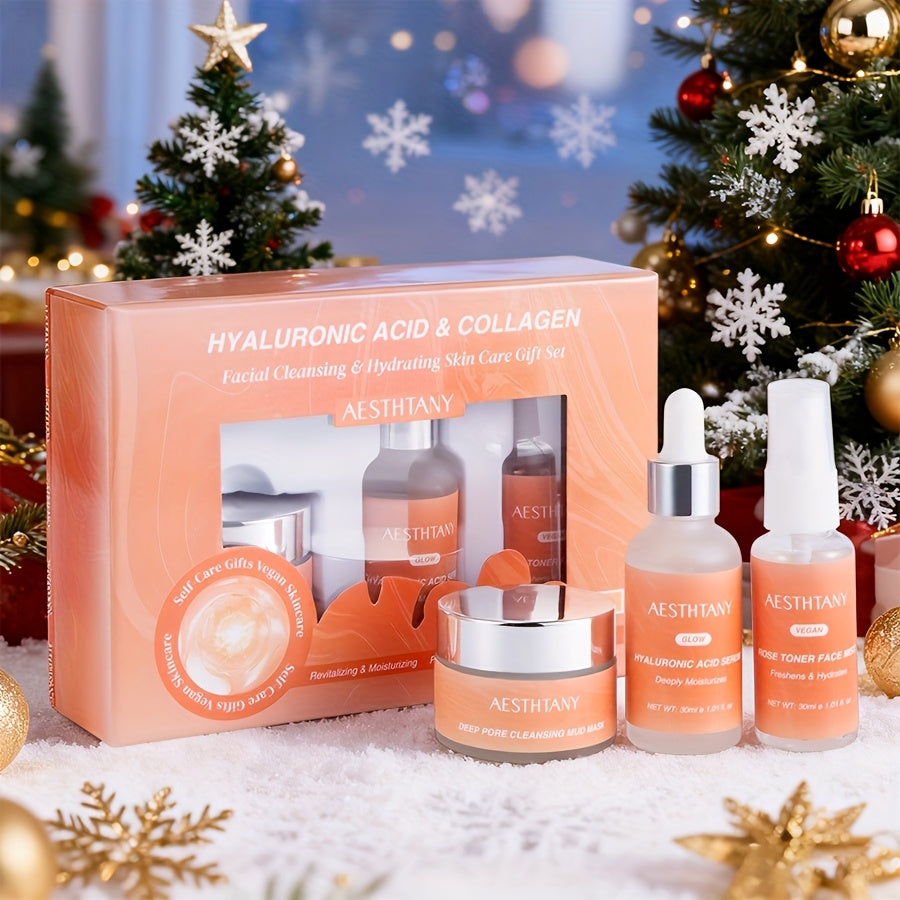 3-Piece Collagen & Hyaluronic Acid Facial Skincare Set