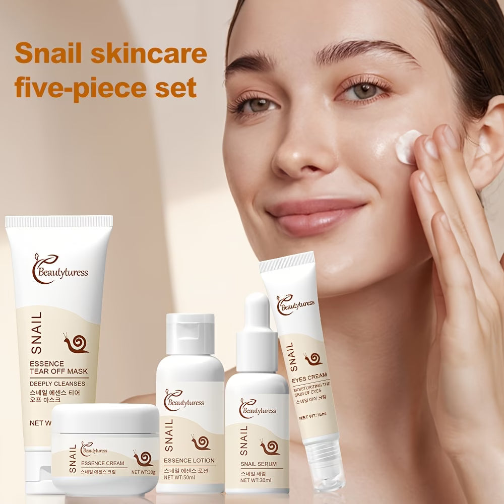 《The Trade & Retail Store》Korean Snail Skincare Set - Hydrating, Brightening & Nourishing for Smooth Light Beige, Travel Essential