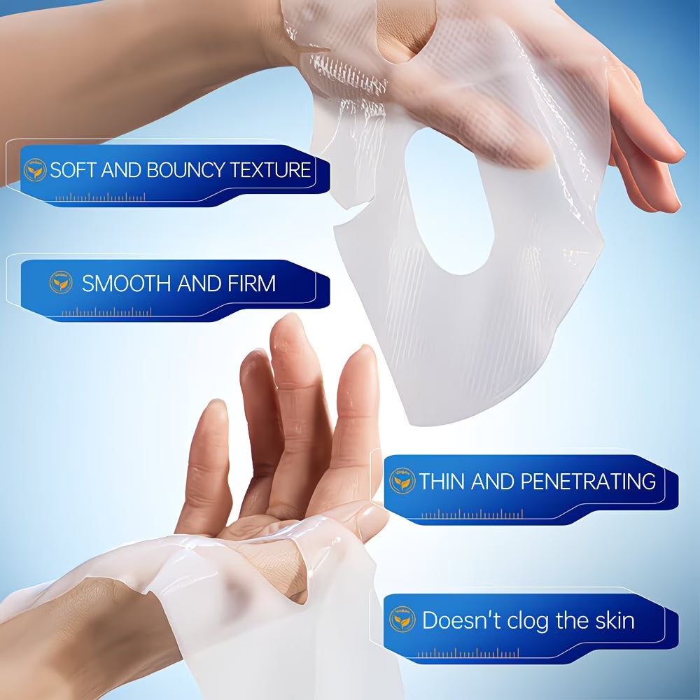 5pcs Collagen Crystal Masks, Firming, Hydrating, Smoothing Wrinkles, Radiant Skin