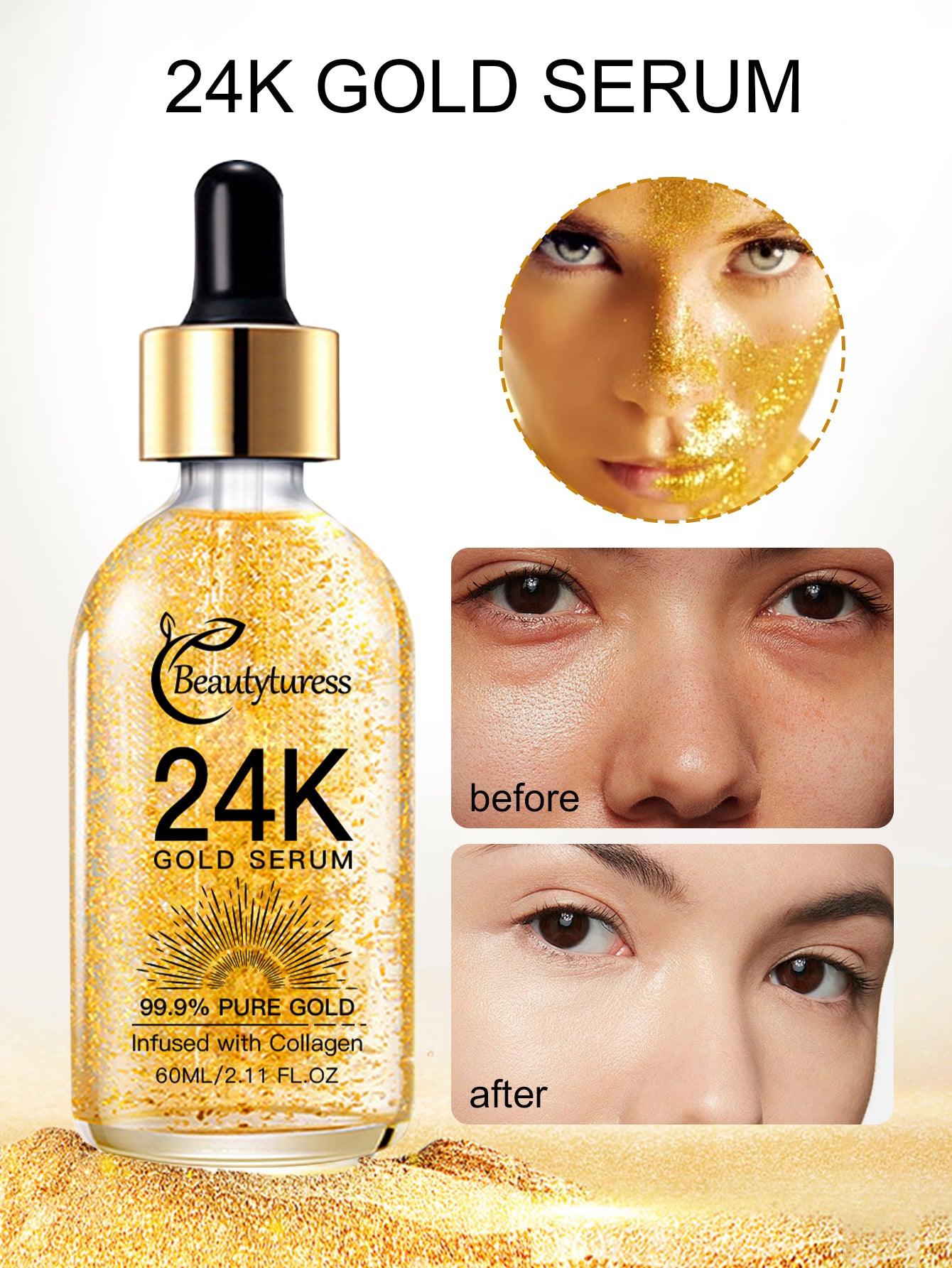 《The Bulk & Buy Store》Beautyturess 24k Gold Serum | Starting from 5 items, as low as £8.50