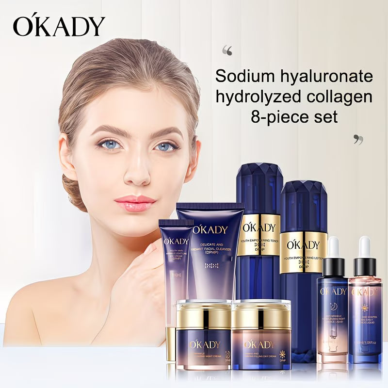 Hydrolyzed Collagen & Hyaluronic Acid Skincare Set – 8-Piece Collection