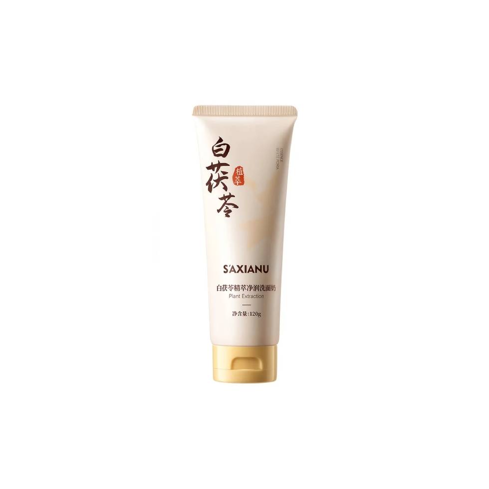 White Poria (Fu Ling) Herbal Foaming Cleanser – Deep Oil Control, Brightening & Gentle for All Skin Types