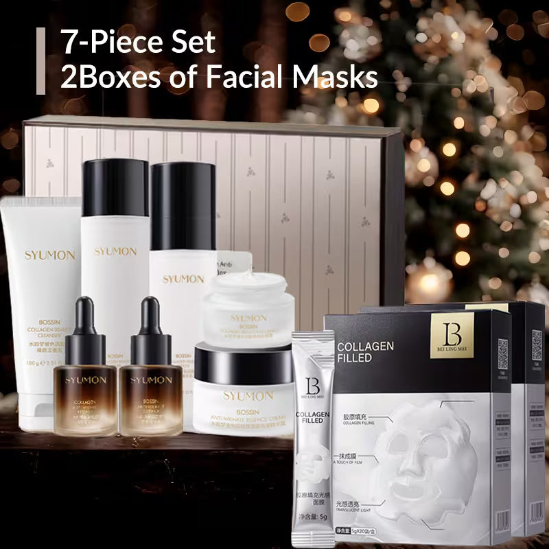 Bosin Collagen Skincare 7-Piece Set + 2 Boxes of Collagen Masks