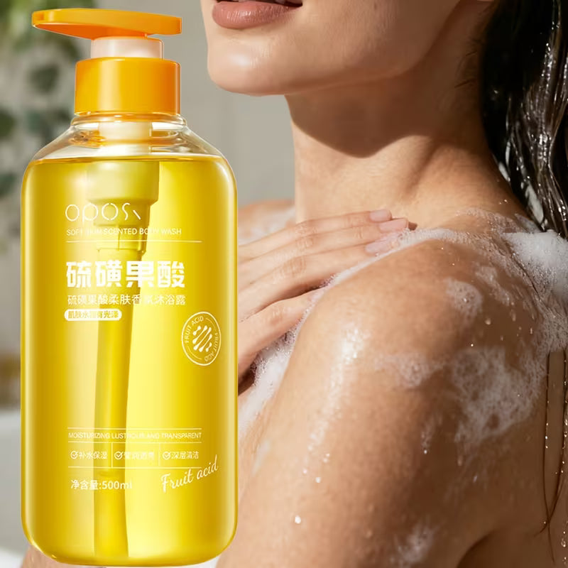 Sulphur & AHA (Fruit Acid) Moisturising Body Wash – Oil Control, Deep Cleansing & Softening