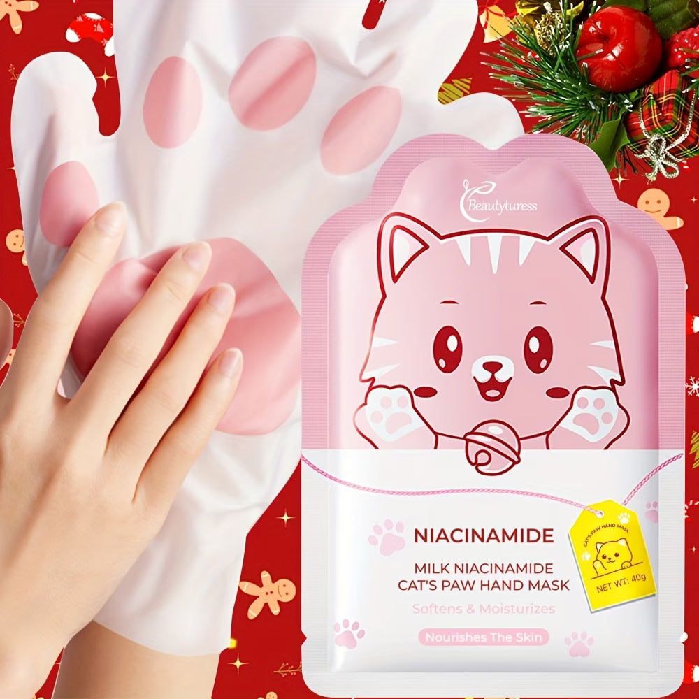 《The Bulk & Buy Store》 15 Pairs, Milk Niacinamide Cat's Paw Hand Mask | Deep Moisturizing, Hydrating, Smooth & Soft | Skincare Set for Dry, Rough Hands