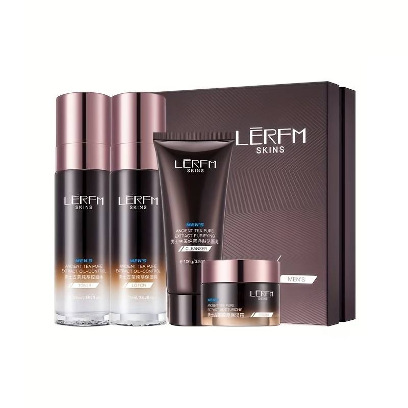 Men's Tea Extract Oil Control Skincare Set – Niacinamide, Salicylic Acid & Sea Salt Gift Box