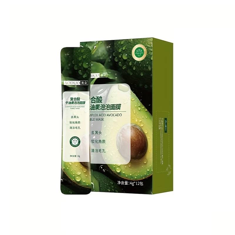 Avocado Complex Bubble Mask | Deep Cleansing, Pore Refining & Brightening with Lactobionic Acid & Centella Asiatica | Hydrating & Firming | Gentle Travel Set
