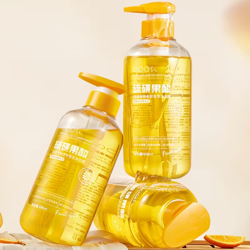 Sulphur & AHA (Fruit Acid) Moisturising Body Wash – Oil Control, Deep Cleansing & Softening