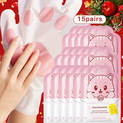 《The Bulk & Buy Store》 15 Pairs, Milk Niacinamide Cat's Paw Hand Mask | Deep Moisturizing, Hydrating, Smooth & Soft | Skincare Set for Dry, Rough Hands