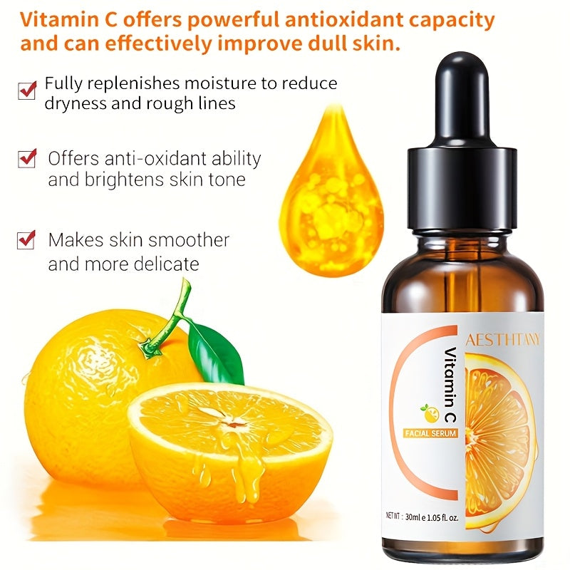 Vitamin C Brightening Facial Serum with Hyaluronic Acid & Panthenol – 30ml