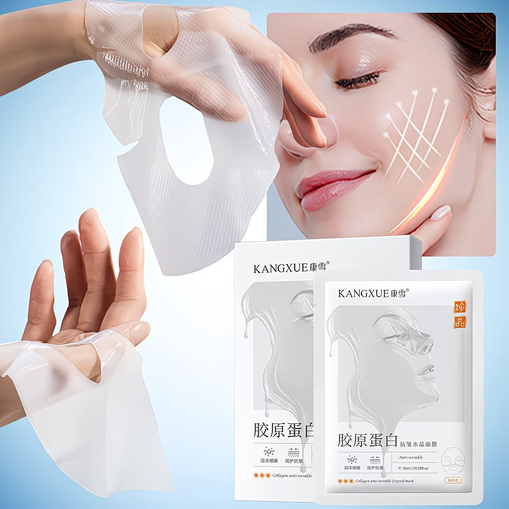 5pcs Collagen Crystal Masks, Firming, Hydrating, Smoothing Wrinkles, Radiant Skin