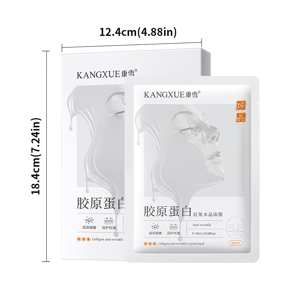 5pcs Collagen Crystal Masks, Firming, Hydrating, Smoothing Wrinkles, Radiant Skin