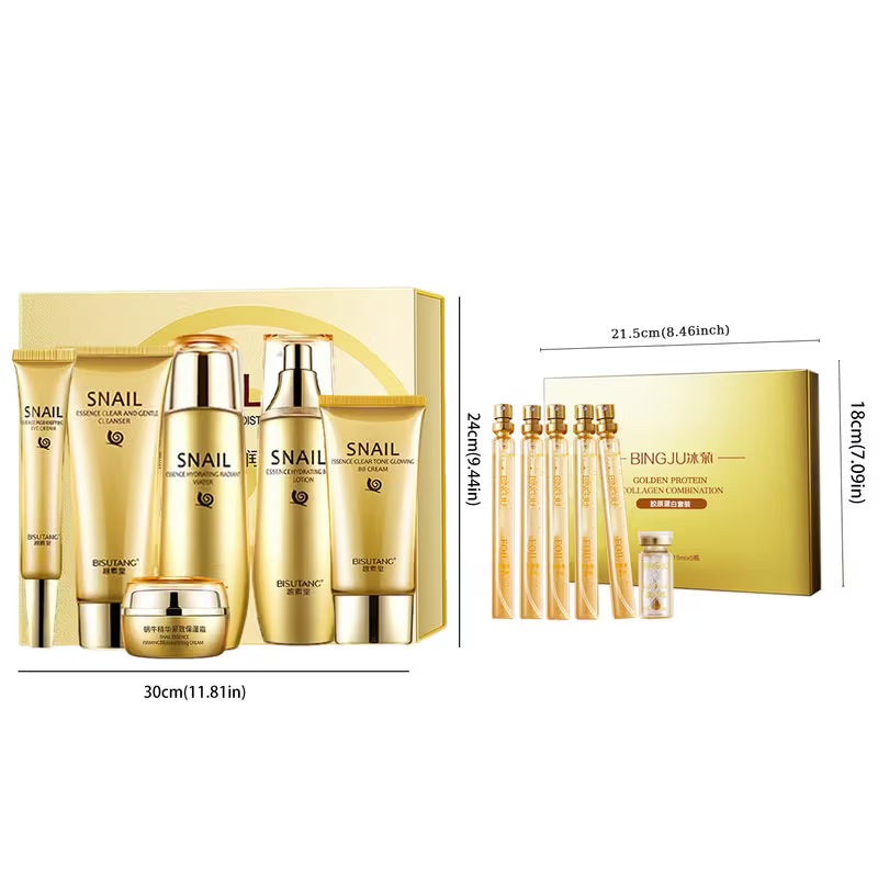 6pcs Snail Skincare Set & 6pcs Luxury Golden Protein Set