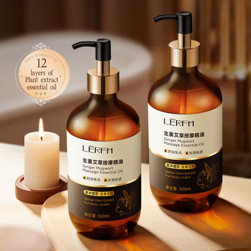 LĒRFM Ginger & Mugwort Massage Oil (500ml)
