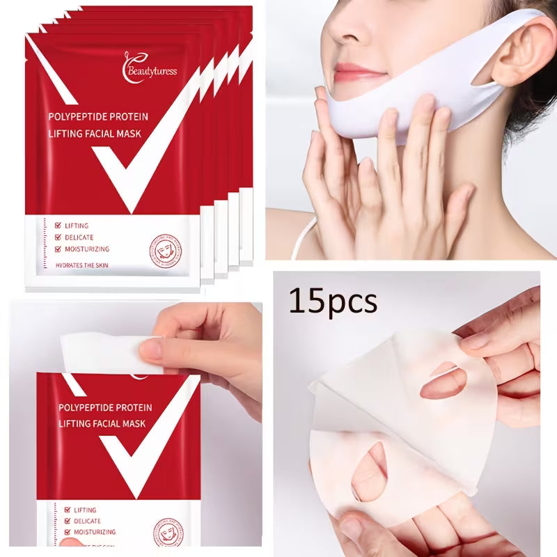 15 Stk. Peptid-Protein-Lifting-Maske – V-Linien-Lifting-Maske