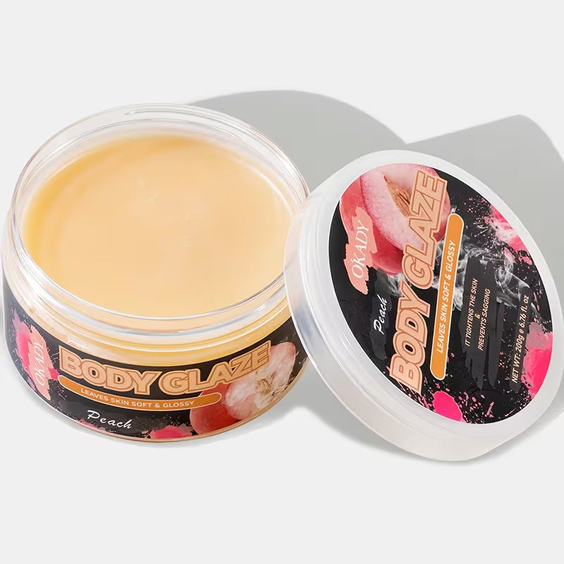 Peach Body Glaze Butter – 200g | Vitamin E, Glycerin & Squalane | All Skin Types
