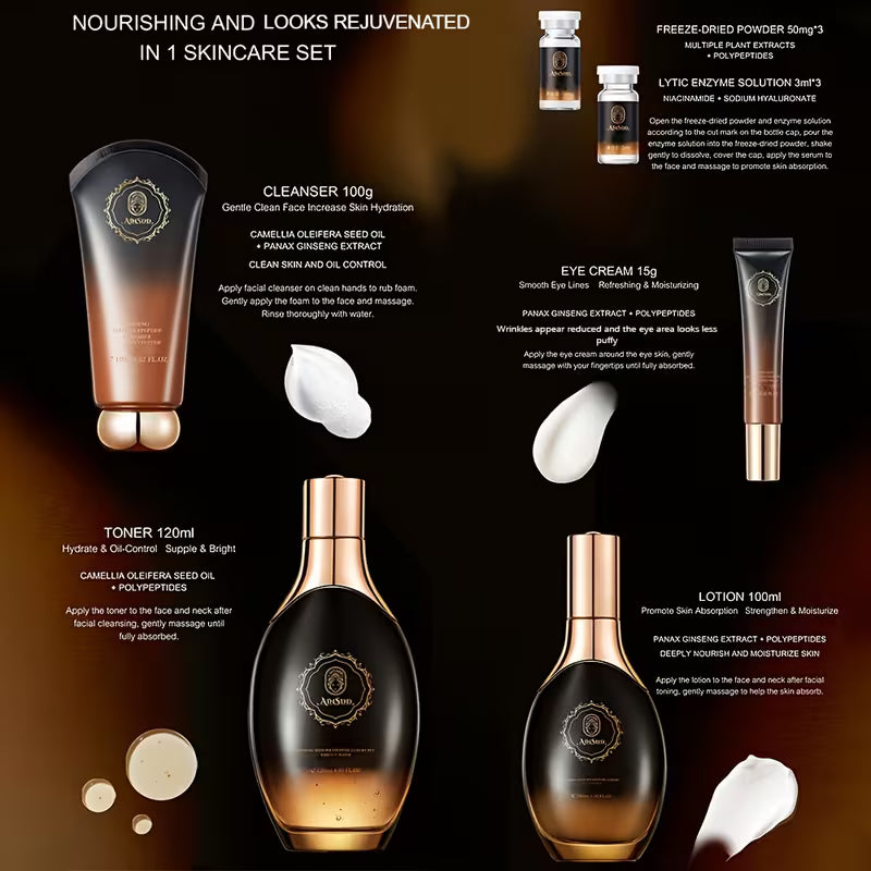 Ginseng & Peptide Luxury Skincare Set – 12-Piece Collection