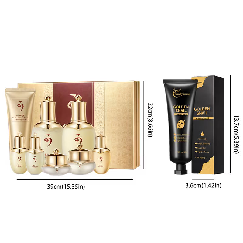 8pcs Luxury Skincare Set & 5pcs Golden Tearing Mask