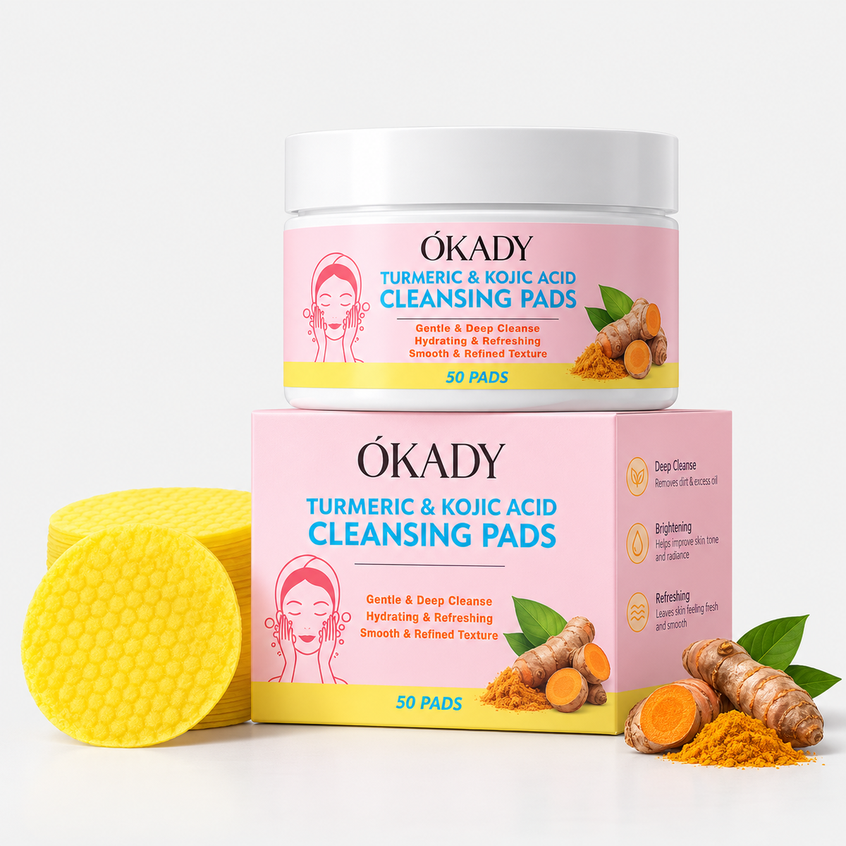 O'KADY Turmeric & Curcumin Cleansing Pads