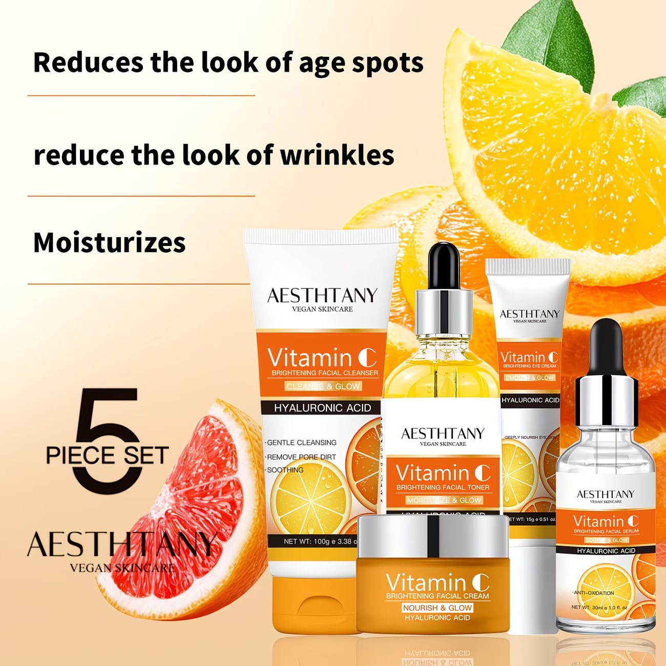 Vitamin C Hautpflege-Geschenkset – 5-teiliges Set