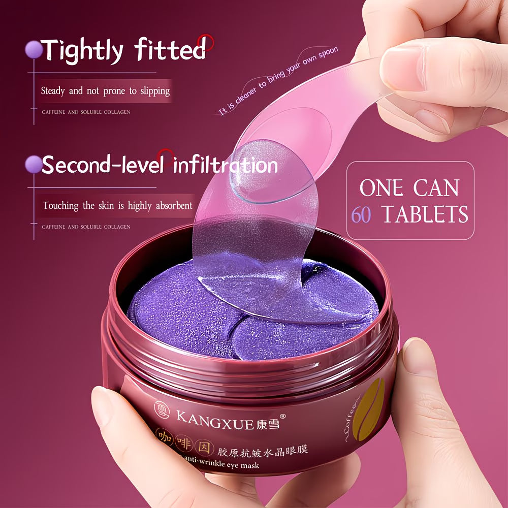 Caffeine & Collagen Crystal Eye Mask Patches – 60 Pcs | Depuffing, Firming & Brightening